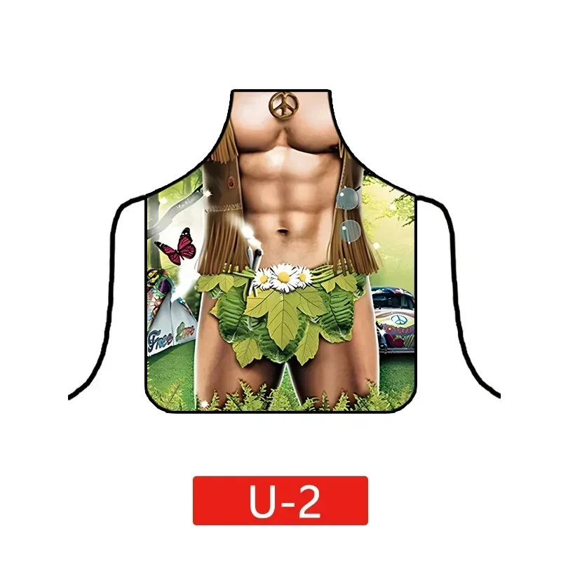 Creative Sexy Apron Kitchen Funny Muscle Man Women Aprons Dinner Party Cooking Apron Pinafore Wedding Home Props Decor Aprons