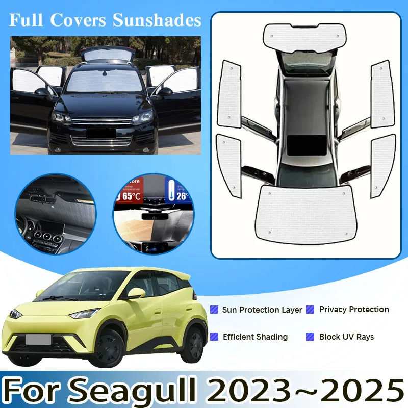 

Car Full Anti-UV Sun Visors For BYD Seagull 2023 2024 2025 Car Parasol Window Windshield Sunshades Protection Covers Accessories