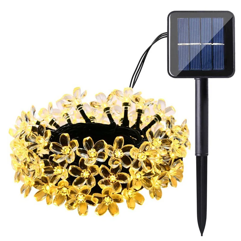 Solar String Weihnachtsbeleuchtung Outdoor LED 3 Modus Wasserdicht Blume Garten Blüte Beleuchtung Party Dekoration