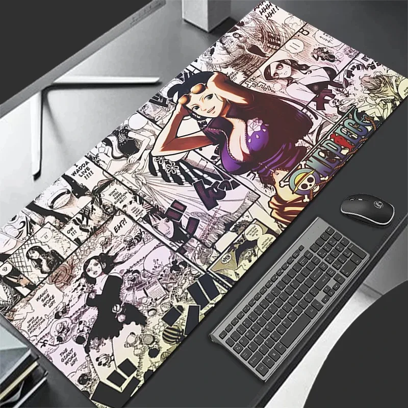 Japan Sexy Anime Girl Mouse Pad PC Purple Gamer Cabinet Mousepad Kawaii O-one P-piece Keyboard Rug XL Laptop Nico Robin Desk Mat view 5