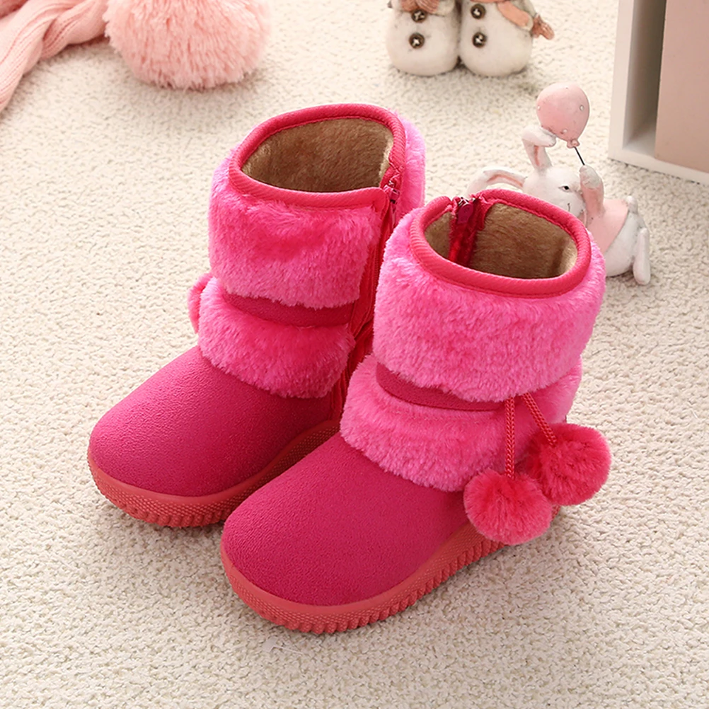 

's Shoes Toddler's Snow Boots Winter Low Barrel Rosy Super Soft Fleece Snowshoes for Toddlers