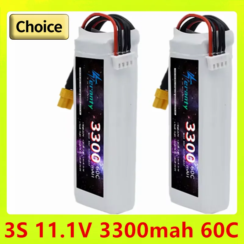 

3300MAH 3S Lipo Battery 60C 11.1V For RC Helicopter Aircraft Quadcopter Cars Airplane 11.1V Battery With T JST XT30 XT60 Plug