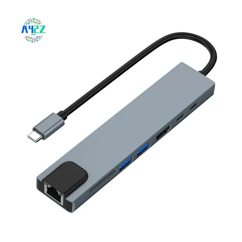 A42Z-USB C HUB 4K -Compatible 100W PD USB 3.0 Docking Station RJ45 SD/TF Card Reader For Notebook Laptop Computer
