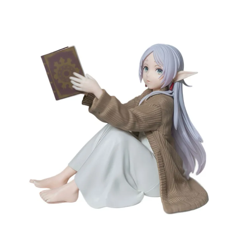 Anime Frieren au-delà du voyage fin Figure Frieren en vêtements de détente lire un livre mignon ordinateur de bureau coque décoration modèle cadeau