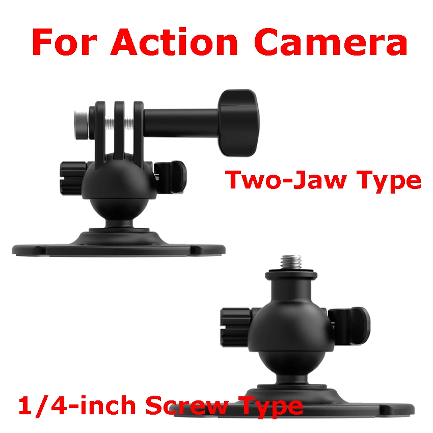 

For Action Camera Ball Head Adjustable Adhesive Base 1/4" Thread or Two-Claw Compatible