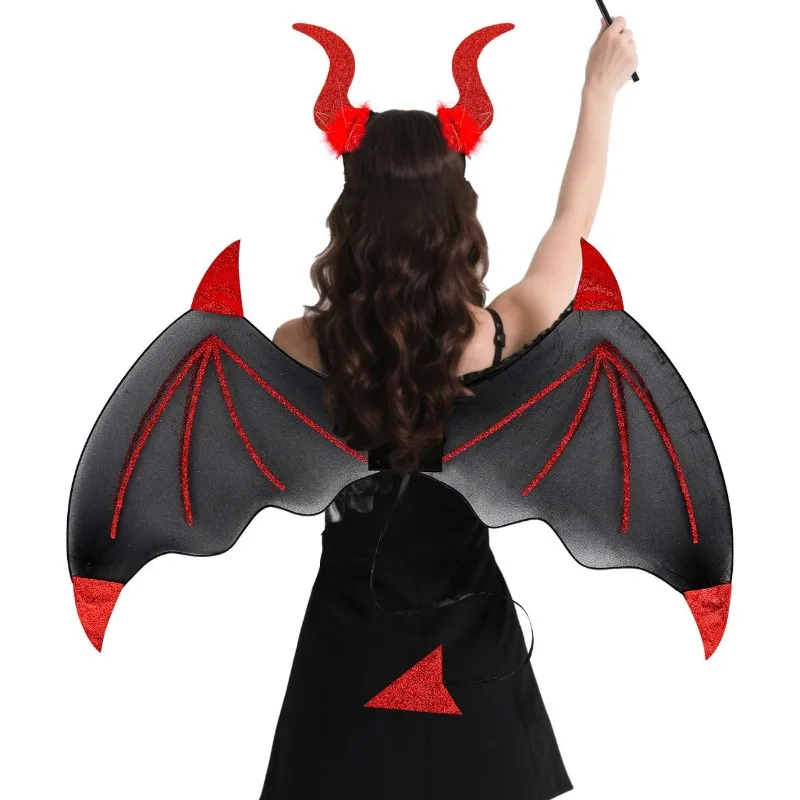 جديد حفلة الهالوين الشيطان العصابات الشعر أزرار الرأس عصا سحرية أداء الدعائم عطلة اللعب الدعائم