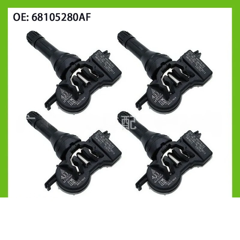

68105280AF 1/4pcs tpms Tire Pressure Sensor for JEEP Compass Renegade 2014-2021 for 2016-2024 Chrysler Pacifica 433MHZ