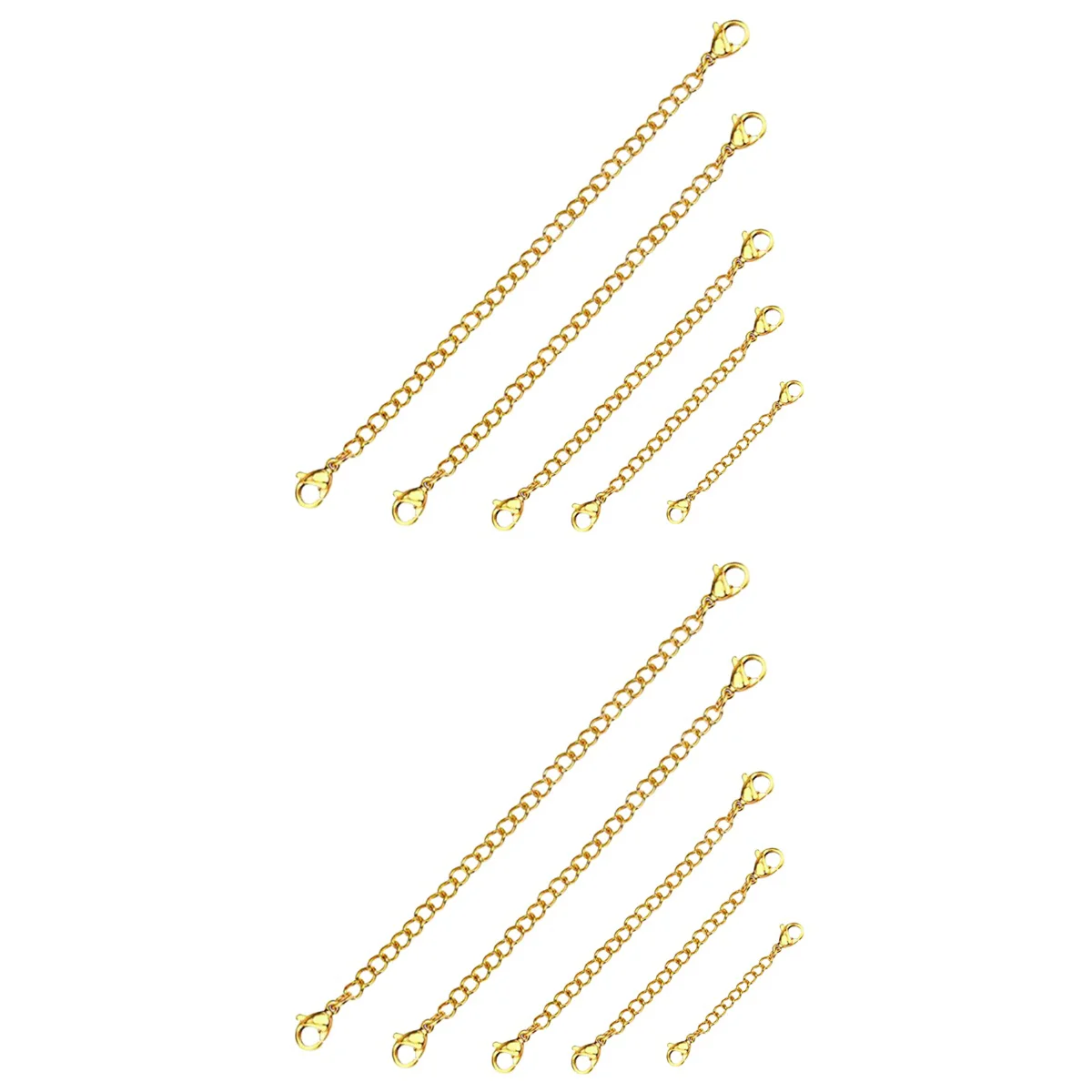 2 Pack Necklace Extender Chains Accessories Extension Bracelet with Lobster Clasp at Both Ends