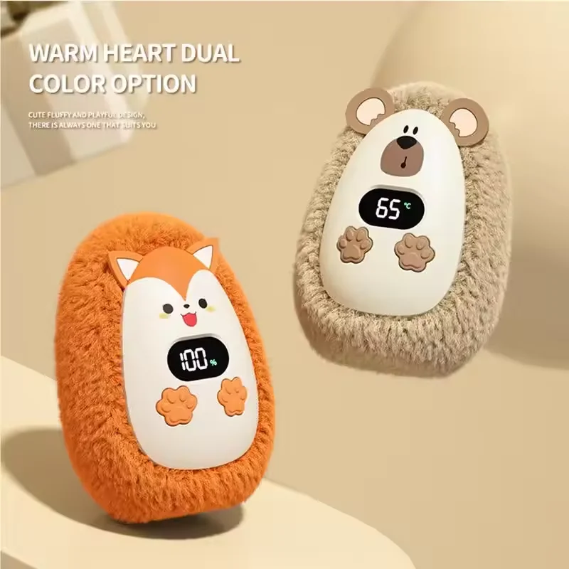 Cartoon Plush Hand Warmer USB Rechargeable Mini Hand Warmer Heater Temperature Adjustable Portable Hand Heater for Indoor Office