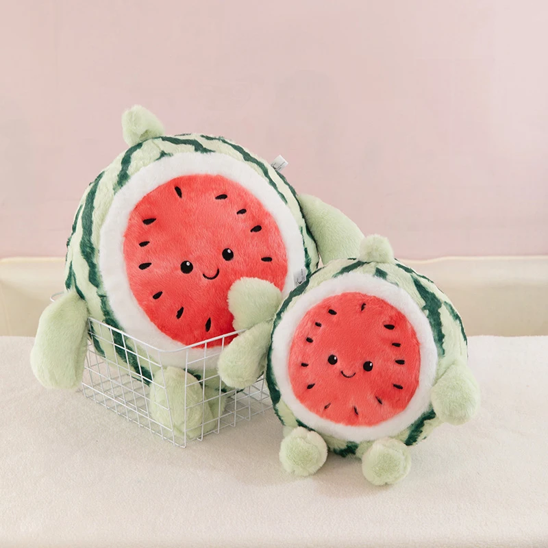 

Kawaii Plush Watermelon Toy Cute Stuffed Doll for Kids Birthday Gift Summer Pillow Friend for Girls Dorm Room Sleep Buddy