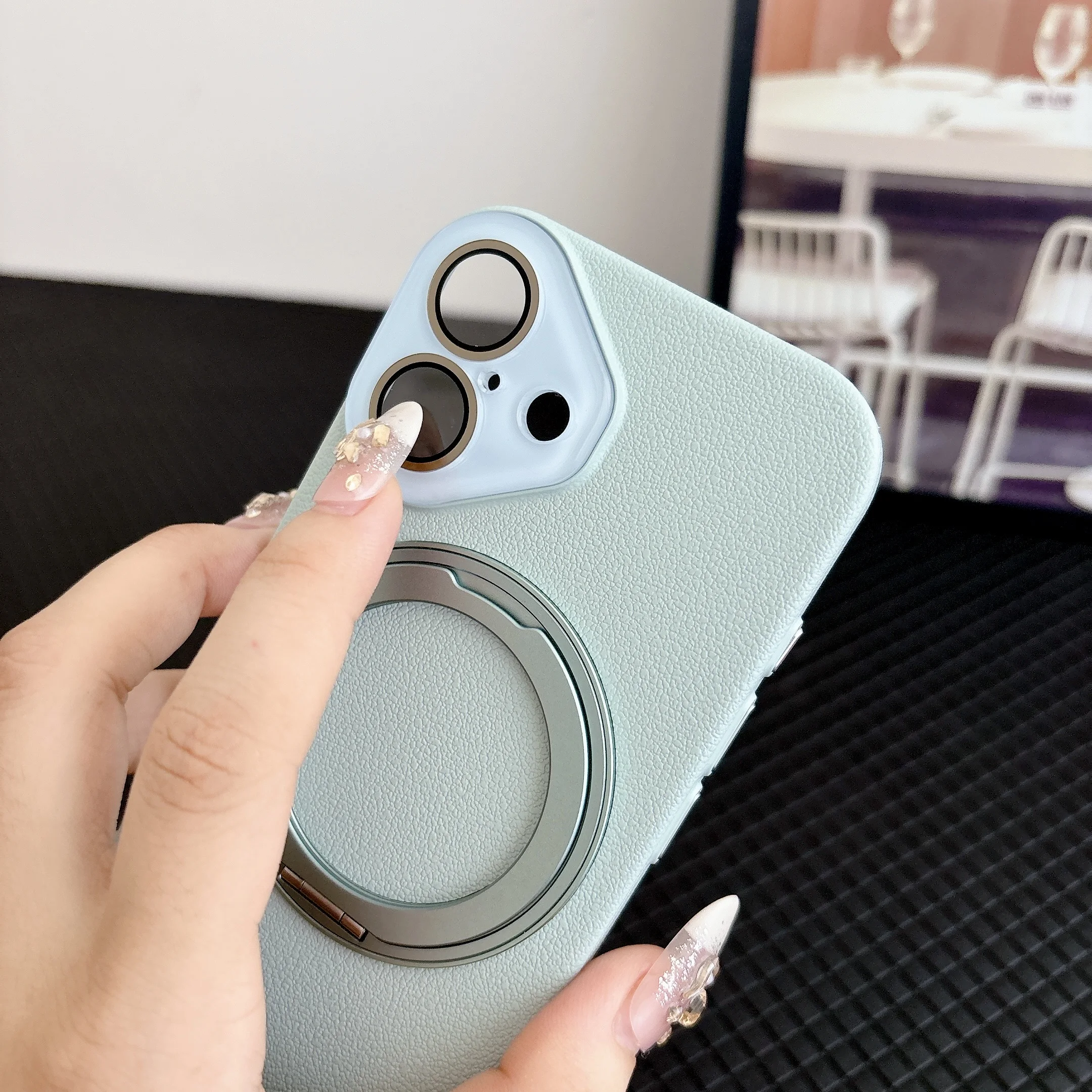 

Crystal Camera Protection Case For Magsafe For iPhone 17 16 15 14 Pro Max Plus 13 12 Cover with 360 Degree Rotating Bracket Case