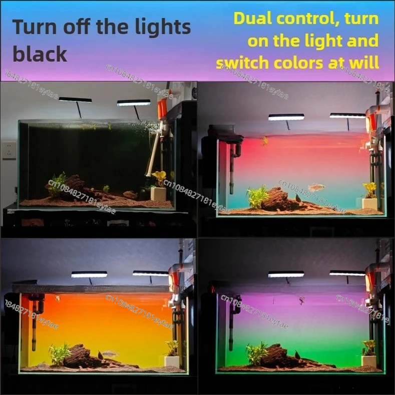 

Светодиодная фоновая подсветка для аквариума с двойным управлением и плавной сменой цвета, черная акриловая светящаяся панель с ярким свечением