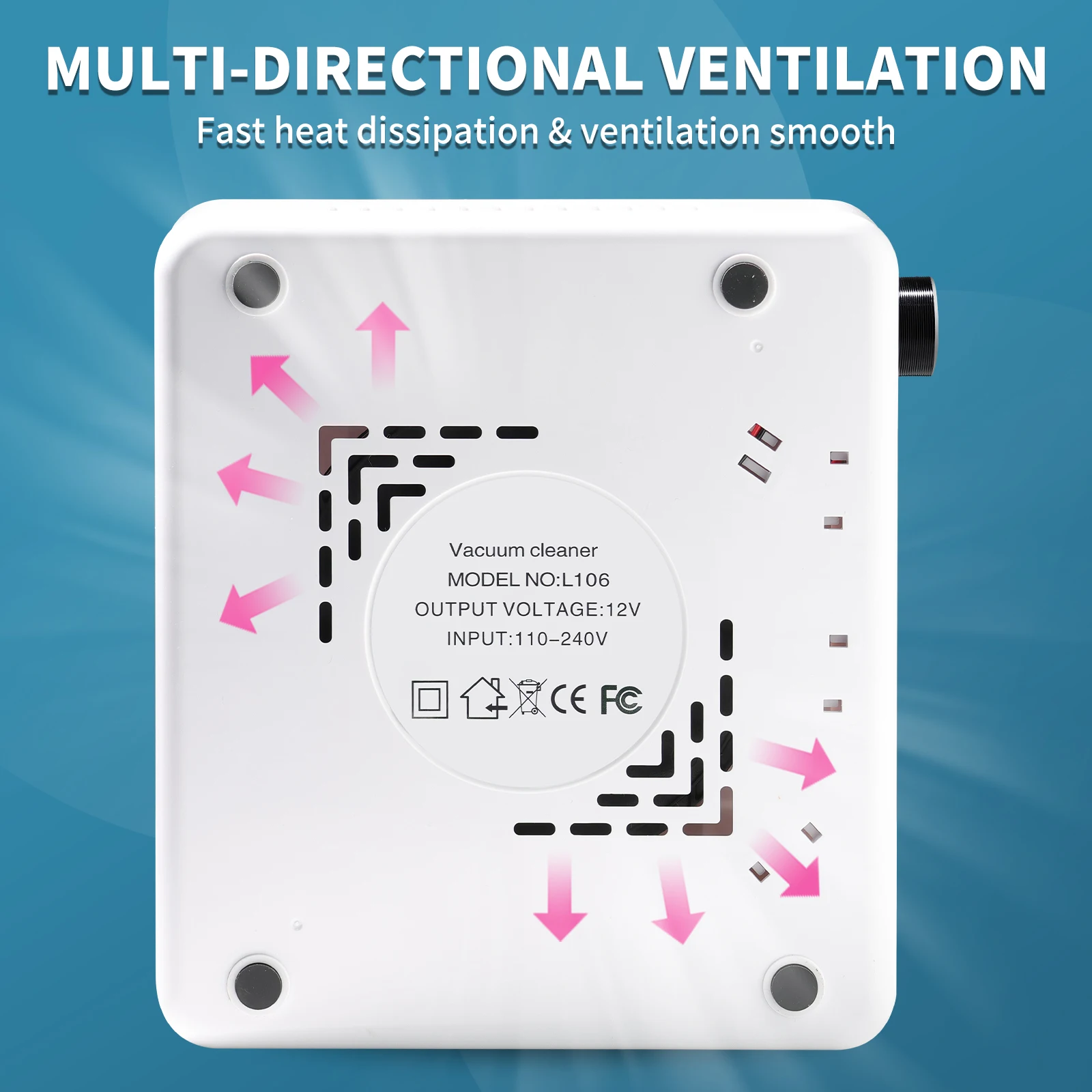 4500 دورة في الدقيقة مجمع غبار الأظافر للأظافر المهنية سوبر شفط مانيكير الاكريليك فرش السيارات مكنسة كهربائية مع فلتر #5