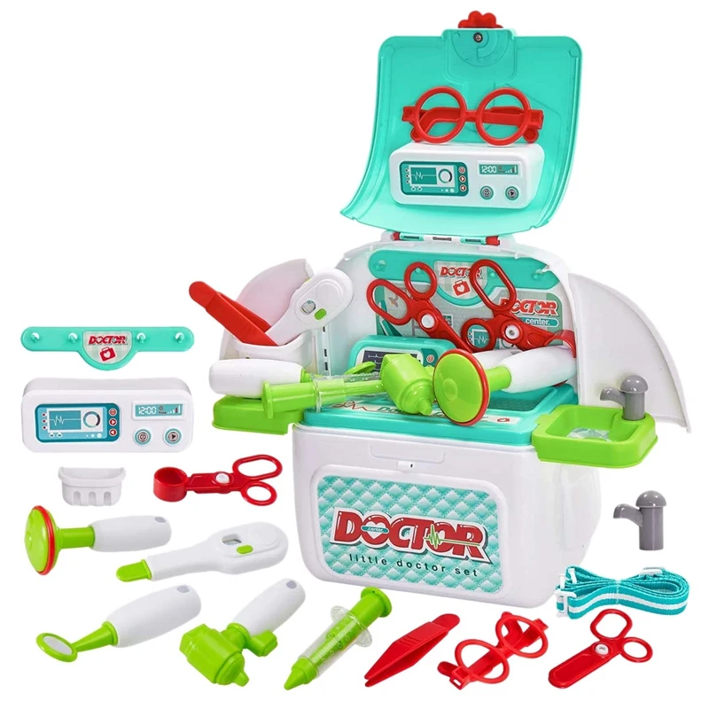 Crianças simulação médicos brinquedo médicos enfermeira kit para crianças fingir role play jogo carry case playsets