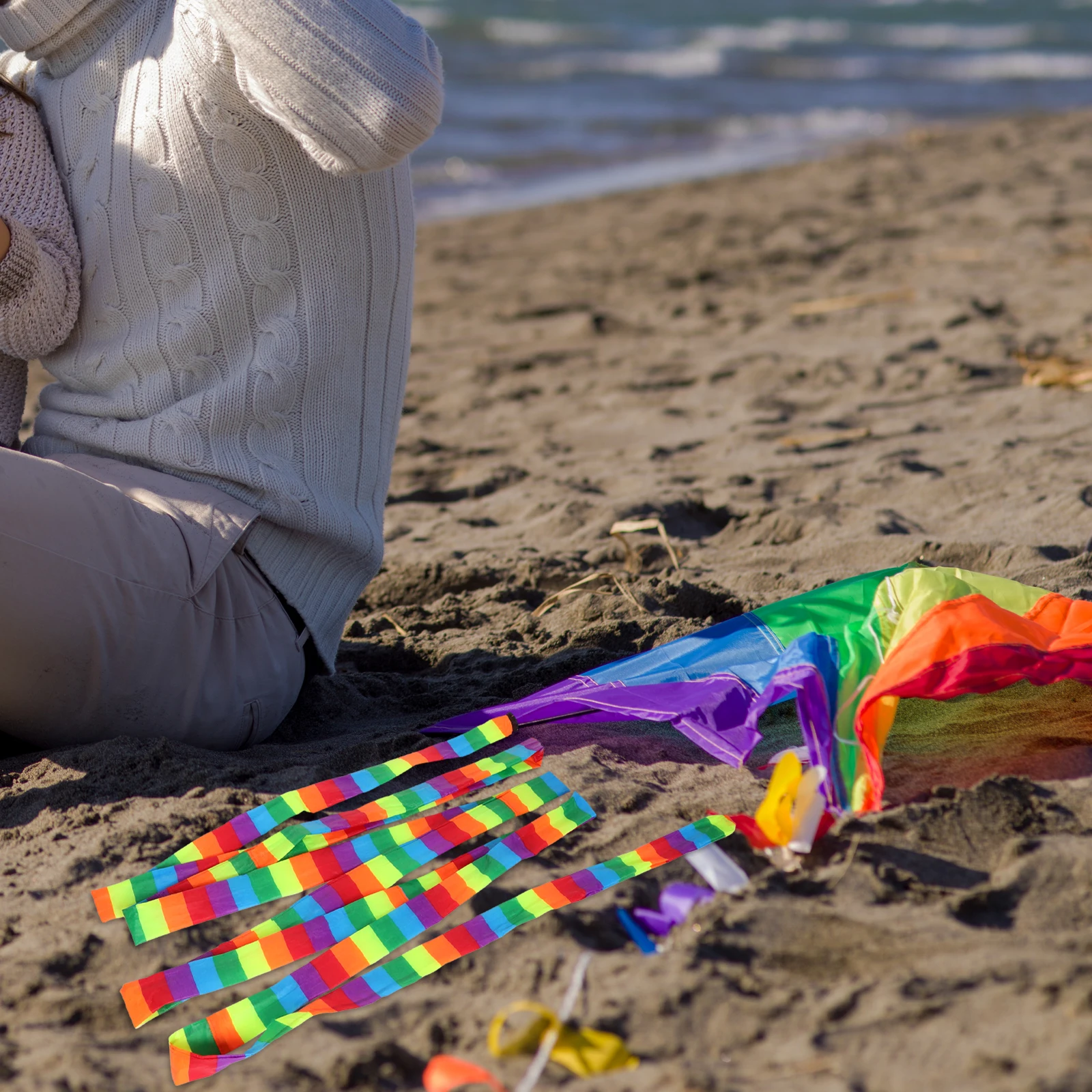 

Rainbow Kite Tail Colorful Cloth Decorative Tails for Kite Making Long Flying Three Dimensional Accessories Stability