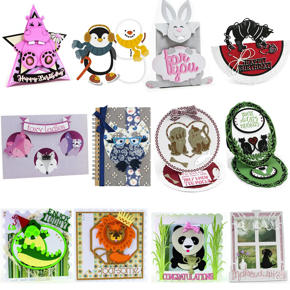 

Cute Animals Series 3D Layered Metal Cutting Dies Bunny Fox Die Cut Set For DIY Scrarpbooking Paper Craft Cards Making New 2023