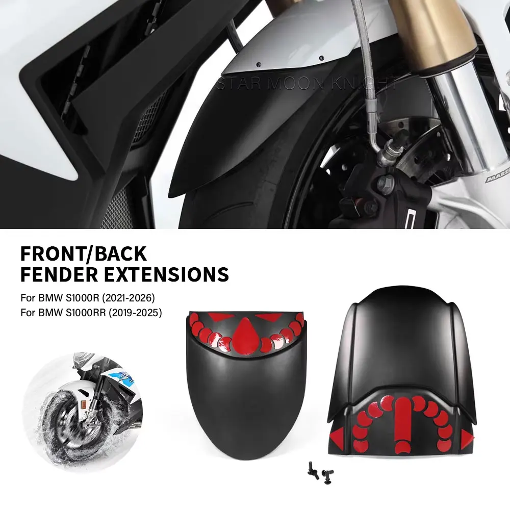 For BMW S1000RR 2019-2025 S1000R 2021-2026 Motorcycle Fender Extension Mudguard Extender Splash Guard S 1000 RR Tire Hugger