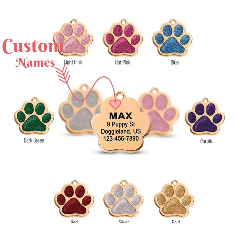 1 pièce - Étiquette d'identification personnalisée pour animaux de compagnie en alliage, gravée avec le nom et le numéro de téléphone, anti-perte, pour chien et chat, étiquette d'identification pour animaux de compagnie