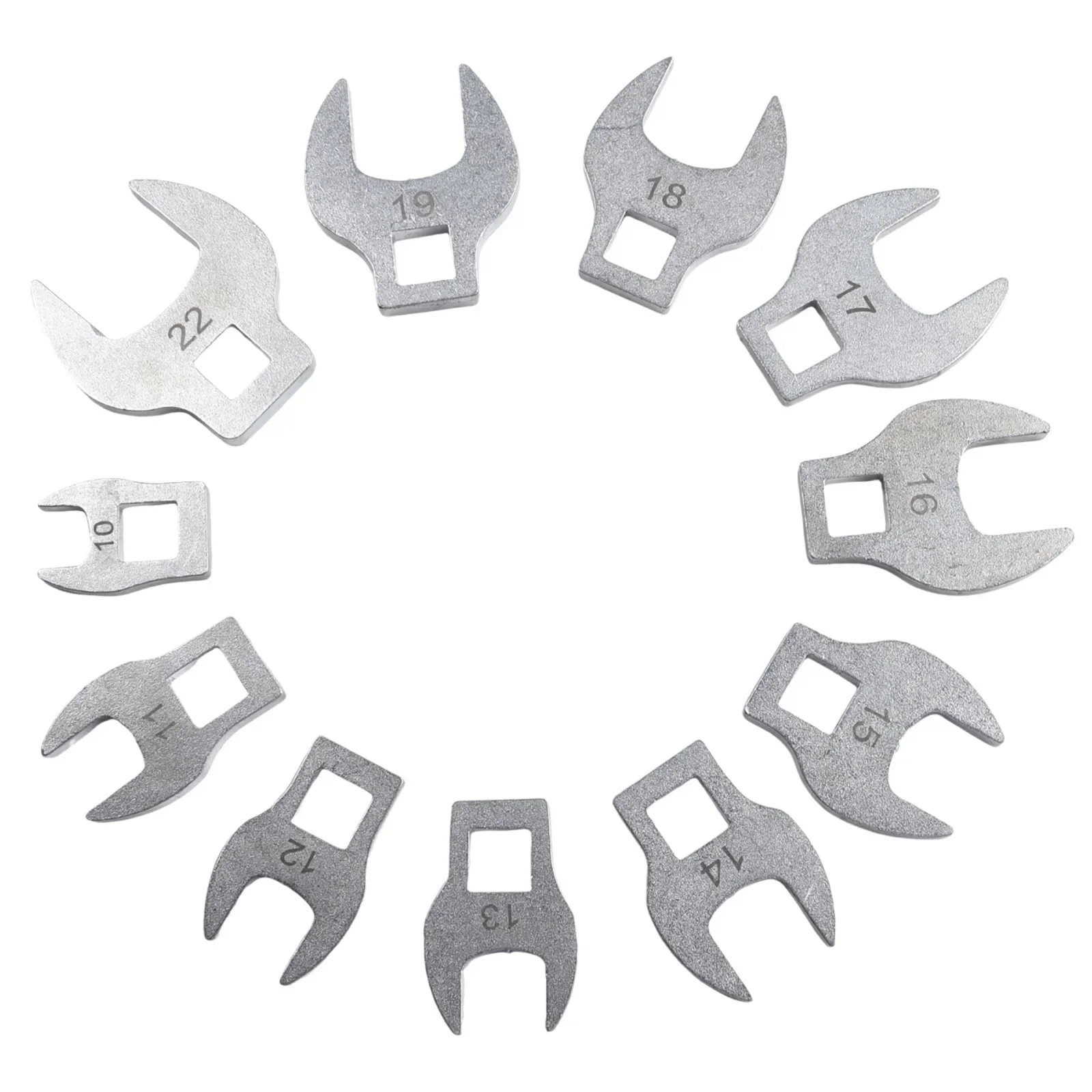 11pcs/set 3/8 Inch Drive Crowfoot Wrench 10 To 22mm Metric SAE Imperial Chrome Plated Foot Open End Spanner Storage Rack