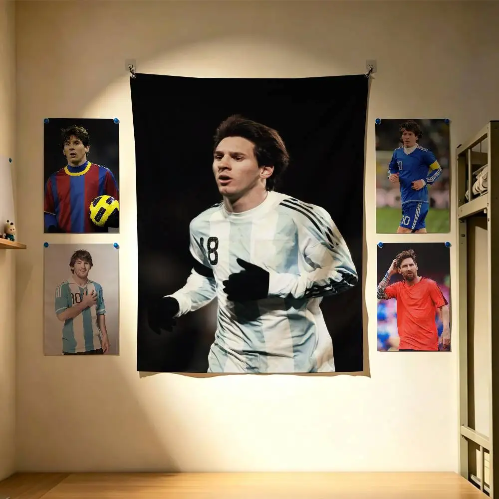L-Lionel M-Messi Football Star  Flags Wall Hanging Background Art Banner for Bedroom Home Outdoor Decor