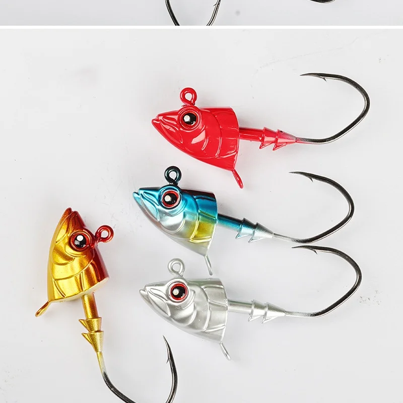 Meeresangel-Jigkopfhaken, Großes Gewicht 21g 28g 35g 42g 50g, für Fisch und Seebarsch, 5-fach Verstärkte Scharfe Wurmhaken, 2 Stück Set, SONDERANGEBOT – Detail 1