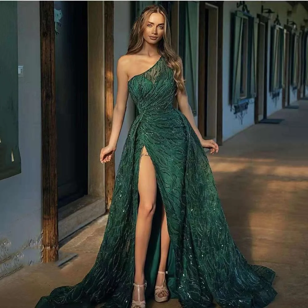 

Spring Summer New Women's Cross oulder Slit Long Dr Zipper Sle mid Waist Poly Fiber KTV Gown Ele Casual Dr