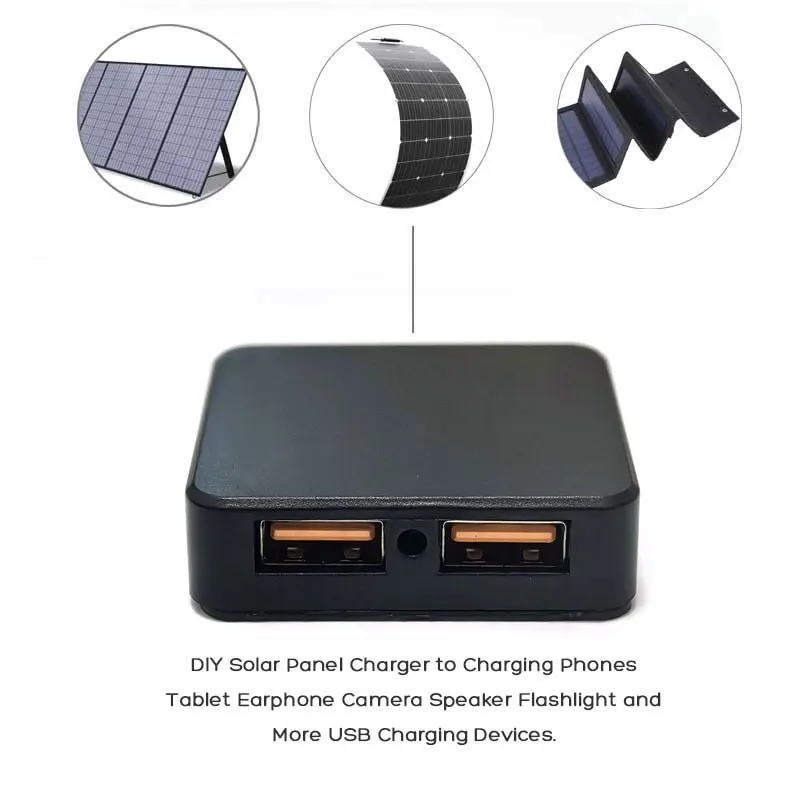 Dual USB QC 2.0 3.0 MPPT Solar Controller Inverter Voltage Stabilizer DIY Solar Charger for iPhone Samsung Huawei Xiaomi etc.