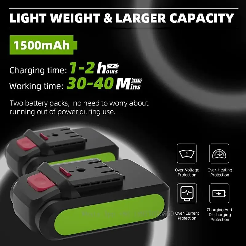 New Huepar CS061 Mini 6 Inch Portable Cordless Electric Chain Saw With Rechargeable Battery Security Lock