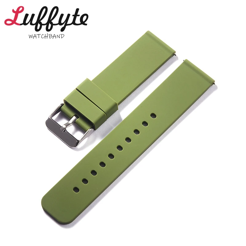 Soft Silicone Men Women Watchbands 12/14/16/18/20/22/24mm Replacement Watch Accessories Quick Release Rubber Watch Strap