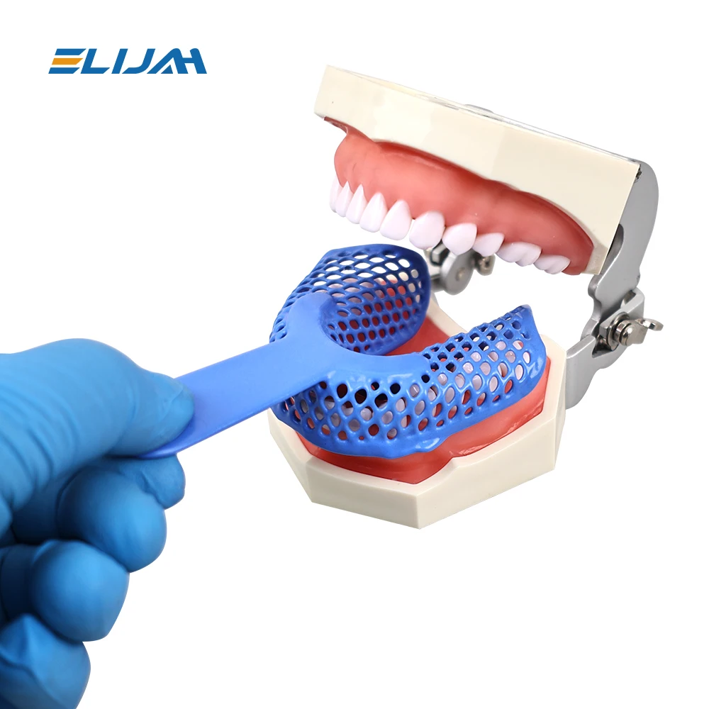 ELIJAH 2Pcs Dental Plastic-Steel Tray Teeth Trays Dental Impression Trays Dental Oral Impression Trays Mesh Shape Dentist Tools