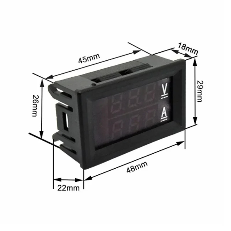 DC 0-100V 1A 10A 50A 100A Voltmeter Ammeter Amp Dual Digital Volt Meter Gauge LED display Meter Voltage Indicator Shunt