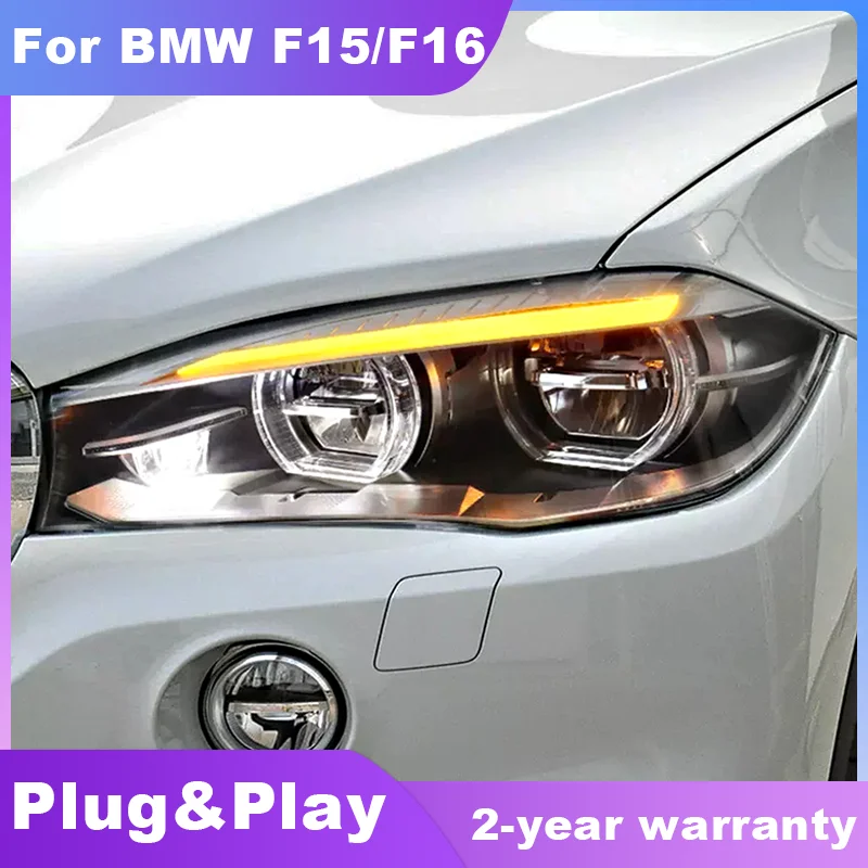 

Head Lamp for BMW X5 X6 LED Headlight 2013-2019 Headlights F15 F16 DRL Turn Signal High Beam Angel Eye Projector