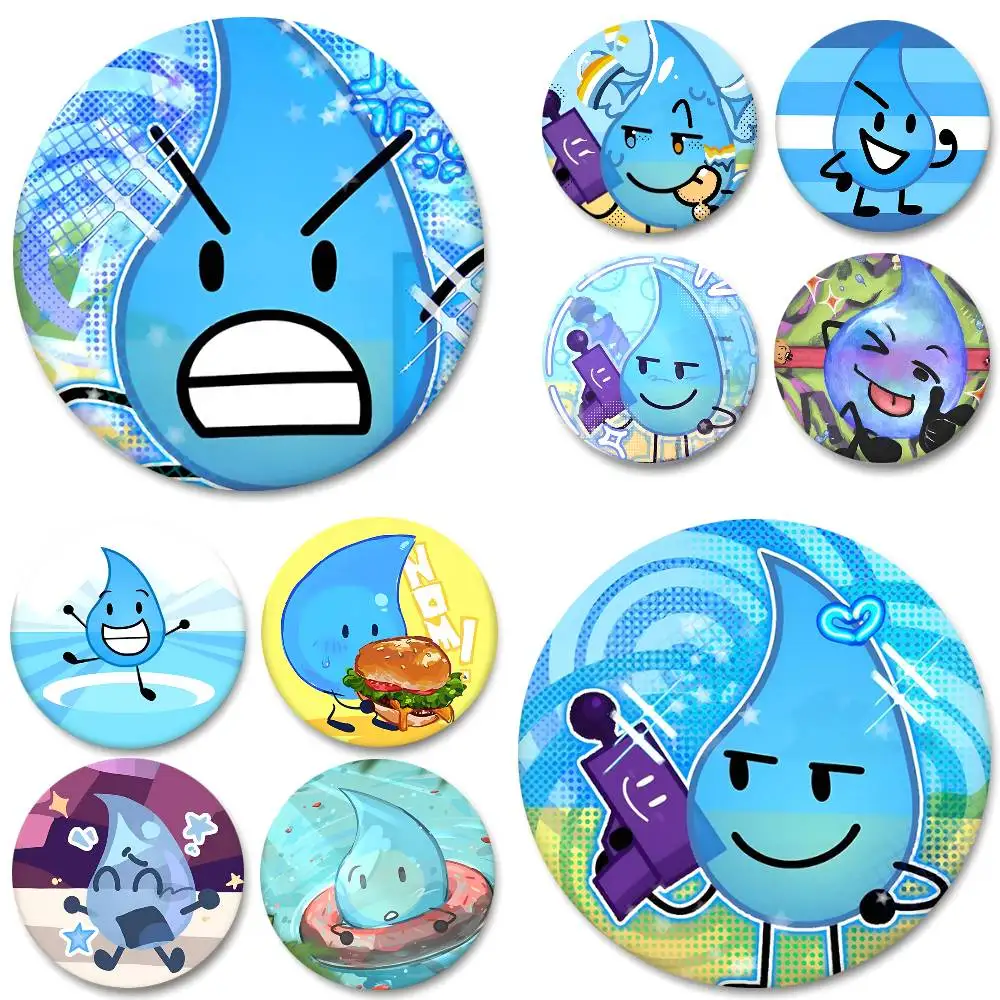 Teardrop Cartoon B-BFDI Round Badges Can Be Used To Decorate Clothes And Backpack Pins