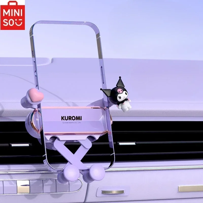 

MINISO Sanrio Kuromi Car Mobile Phone Fixing Bracket Cartoon Kuromi Air Outlet Fixing Clip Special Navigation Support Bracket