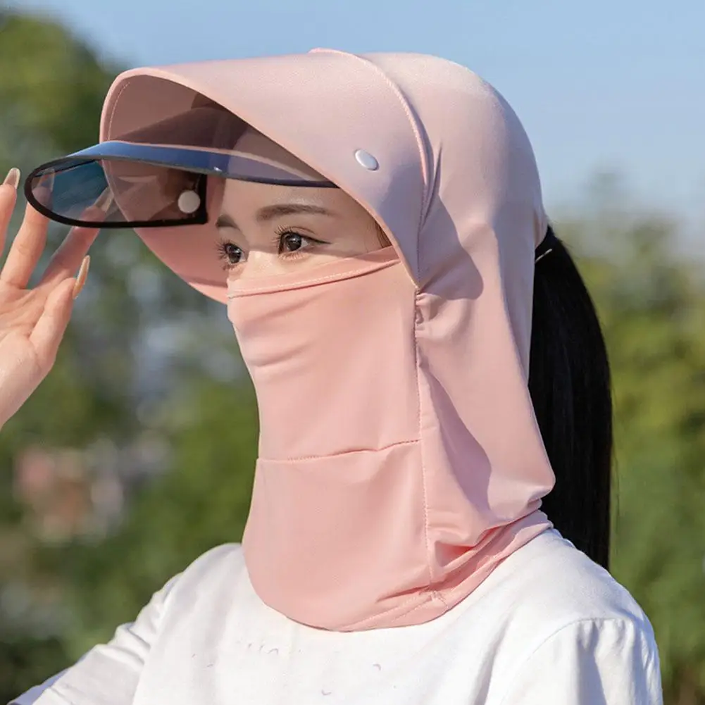 

Women Face Cover Anti-uv Summer Sun Protective Scarf Ice Silk Mask Protection Ear Scarf Outdoor Cycling Sun Protection Hats Caps