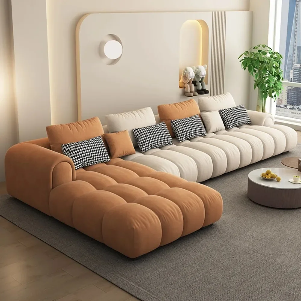 3 Seater Living Room Sofa L Shape Luxury Relax Foam Sponge Unusual Unusual Full Body Large Comfort Sofa Muebles Home Furniture