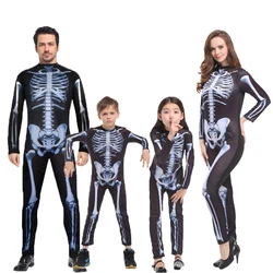 Halloween Skull Skeleton Ghost Costumes Masquerade Christmas abbigliamento genitore-figlio body Horror