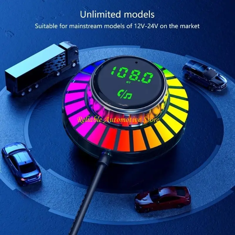 M68B Wireless FM Transmitter Car Adapter PD30W QC3.0 Fast Charging Handfree Calling Suitable for Enhanced Driving Experience