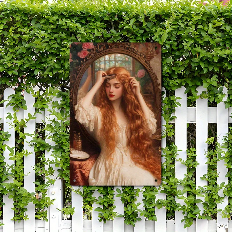 2D Flat, 2D Flat, This Is a Vintage Metal Sign in a Flat 2D Style, Measuring 7.87 by 11 Inches. It Showcases a Classic 19Th-Cent