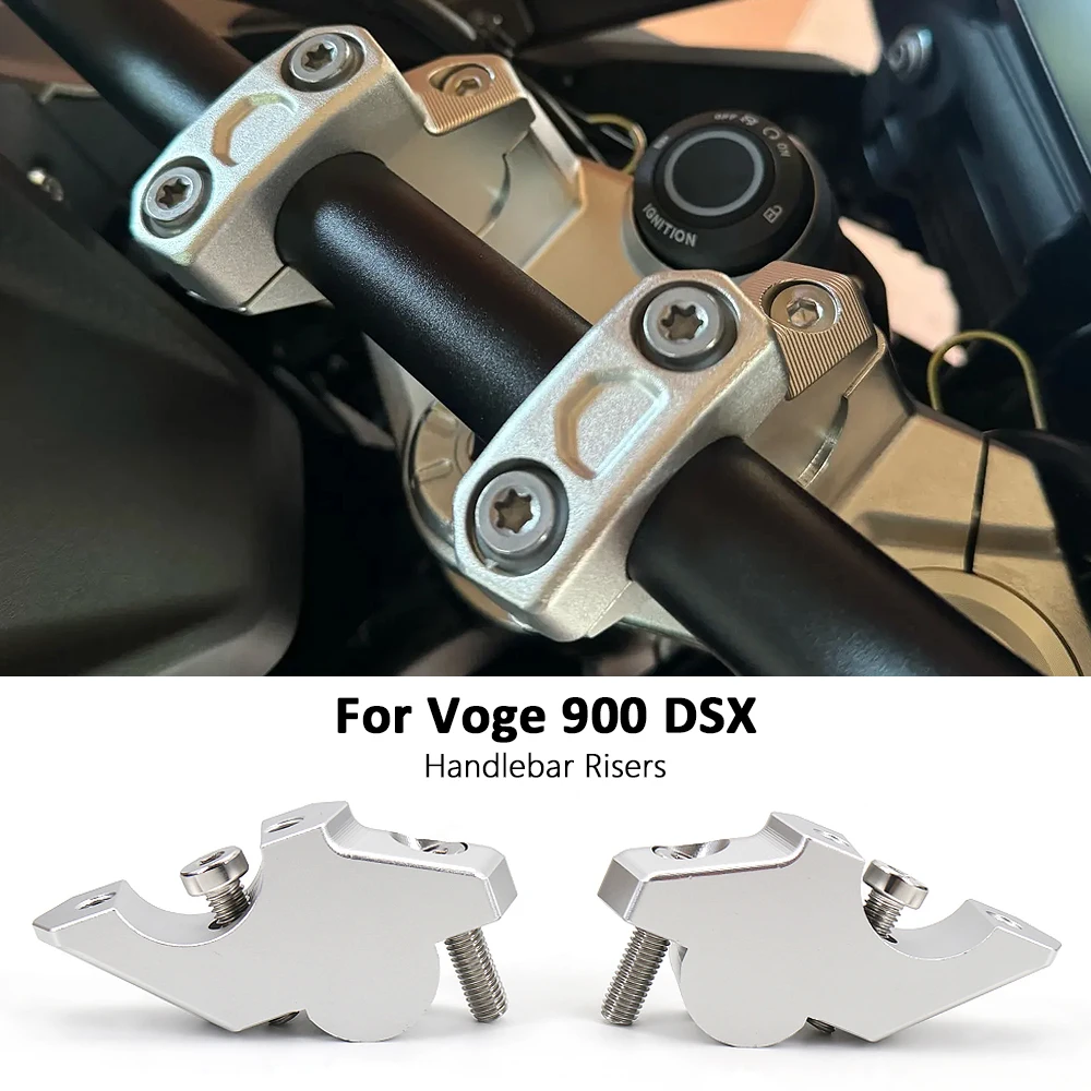 

New 1 pair Motorcycle Accessories Silver Handlebar Riser Bar Mount Handle Clamp For Voge 900 DSX DSX900 DS 900 X DS900X