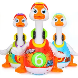 Robot Duck Can Sing Interactive Dancing Swing Electric Goose Baby Educational Early Education Climbing Toy Pet LED Swing Duck