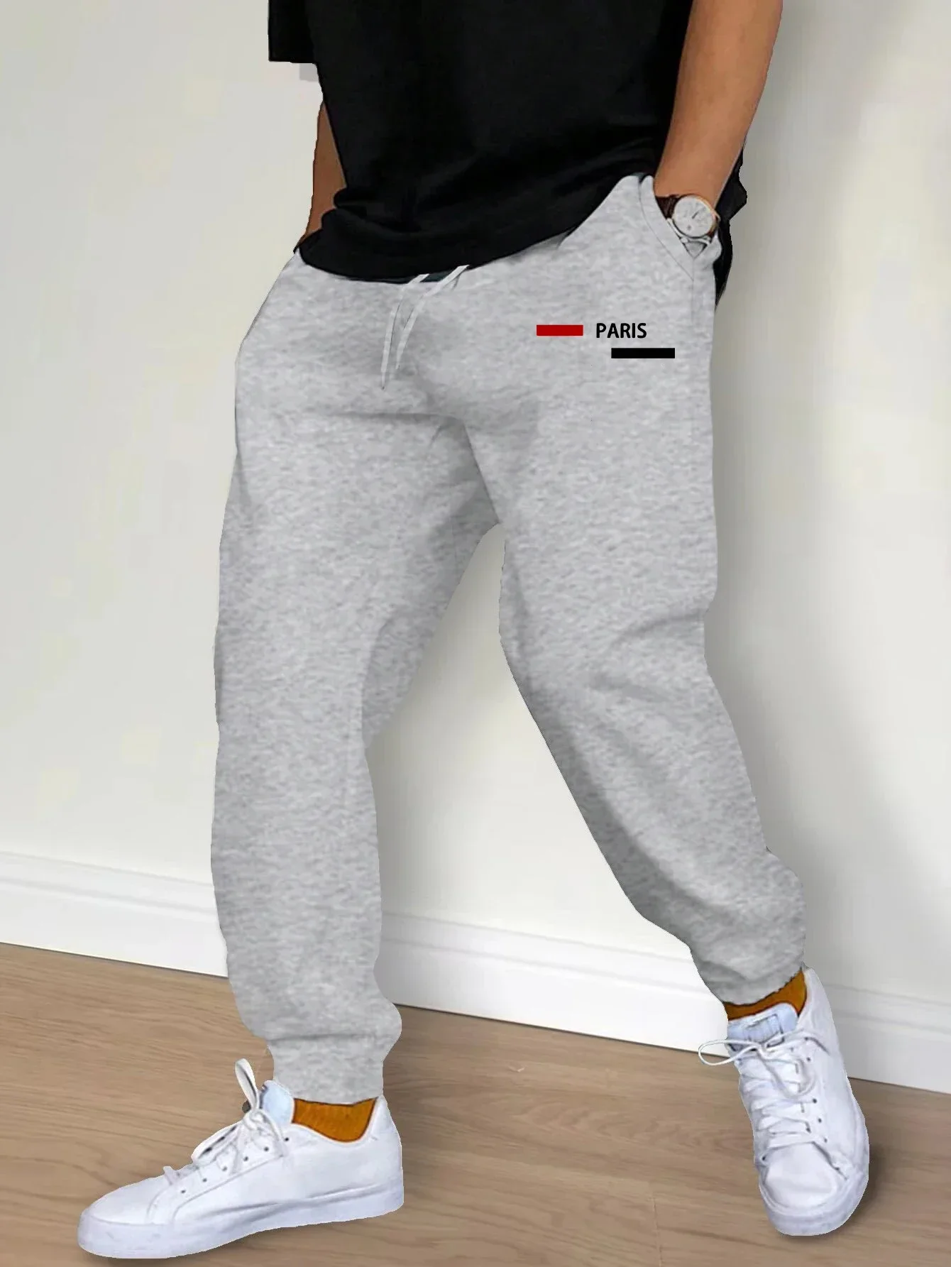 Nieuw in Heren Joggingbroek Parijs Gedrukt Hot Sales Sportbroek Fitness Joggerbroek Dagelijks Casual Oefening Mannelijke Broek Herfst Winte