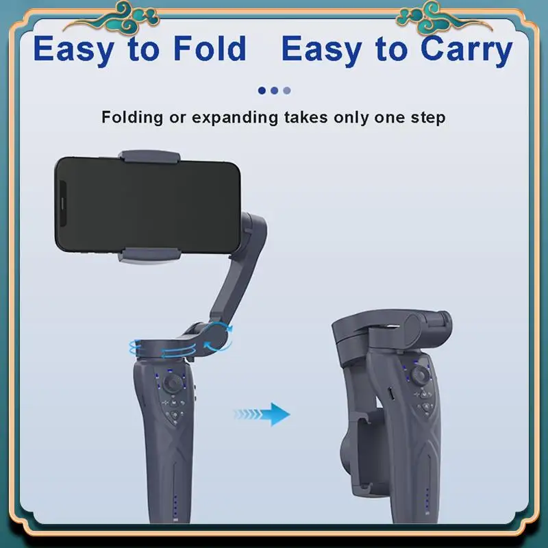 (新品)-F12 3軸ジンバルスタビライザー、LED照明、AIインテリジェント顔追跡サポート、ビデオ/写真用フォーカスコントロール