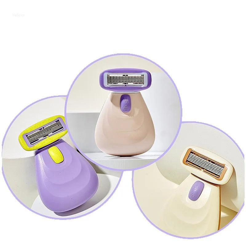Foldable Hidden Blade Manual Hair Removal Razor For Women Anti Cut 6 Layer Stainless Steel Blades Reusable Shaver Grooming Tool