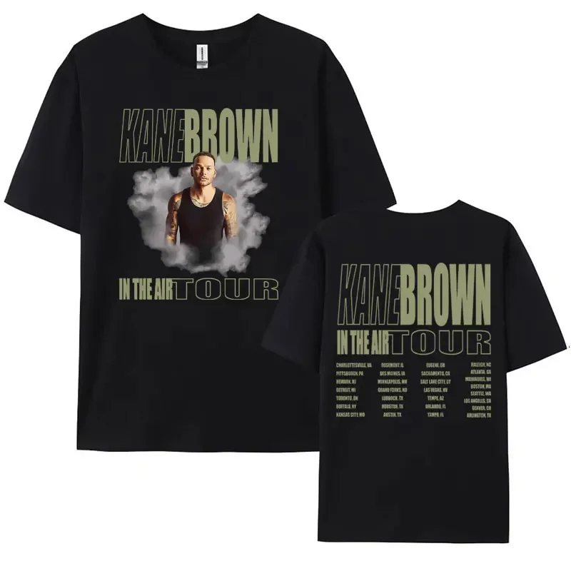 Kasgne Brown in The Air Tour 2024 Music Album T Shirt Men Women 90s Retro Fashion Cool T-shirt Hip Hop Overed Streetwear Tshirt