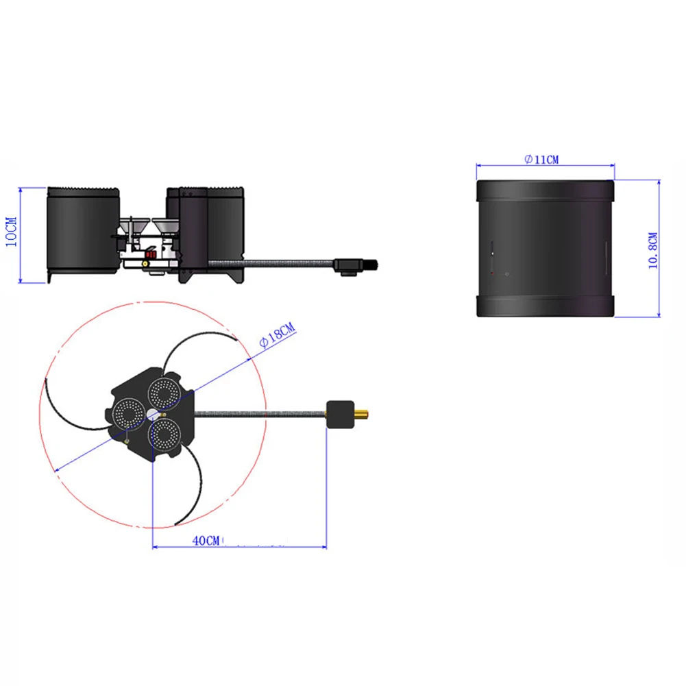 رحلات الظهر أبعاد مخزنة 11 سم قطر × 10.8 سم ارتفاع قابل للطي موقد سياحي الظهر موقد الطبخ #4