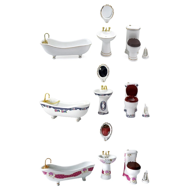 

Unique 1:12 Dollhouse Mini Bathroom Furniture Simulation Hand Sink Furniture Model Bathroom Furniture Toy for Girls