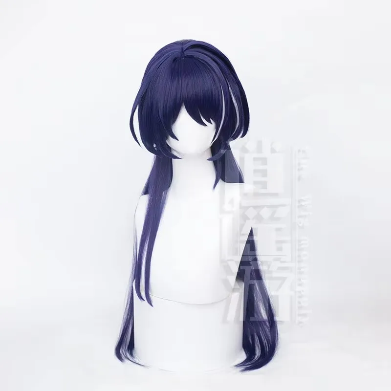 Game Honkai: Star Rail Acheron Cosplay Wig 75CM Purple White Heat-resistant Synthetic Hair Halloween Party Cosplay Wigs+wig Cap