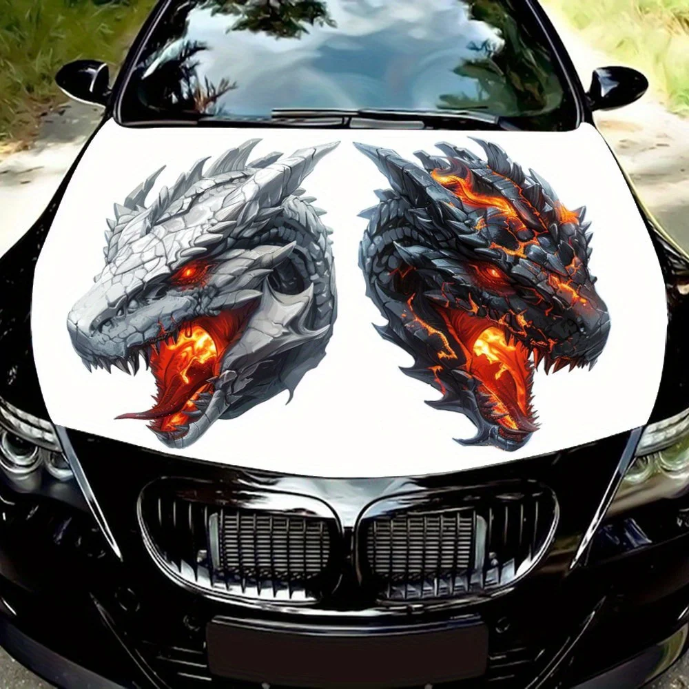 

Ice and Fire Double Dragon: Power Collision Between Adversaries; Car Vinyl Wraps, Vinyl Car Hood Graphics, Shocking Graphic Deca