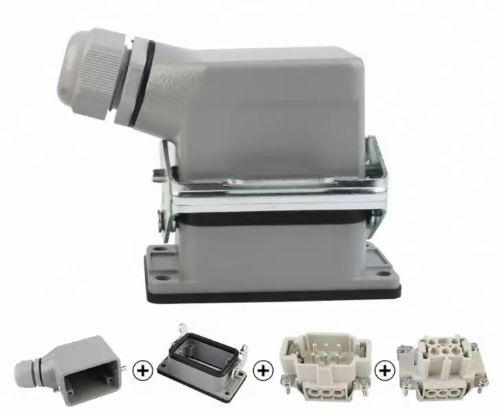 

Разъем для тяжелых условий эксплуатации, 500 В, 16 А, тип Harting Han, 16-контактный, 24P, 32P, 48P, 64p, разъем «папа-мама»